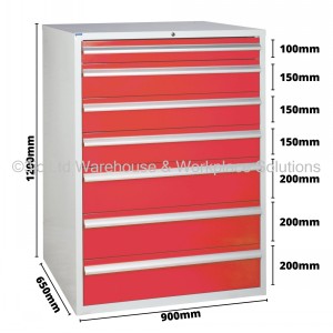 Euroslide Storage Cabinet 7 Drawer 1200mm